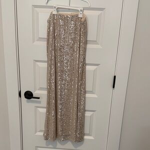 Old Navy Sparkling Beige Maxi Skirt